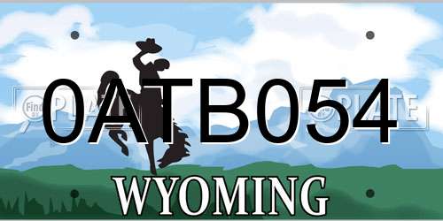 0ATB054 Wyoming License Plate
