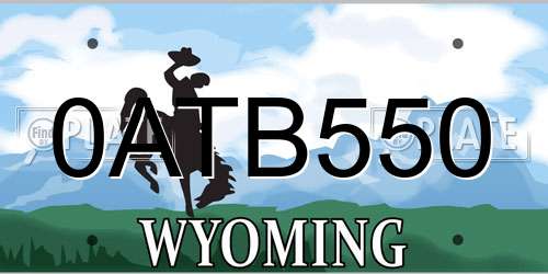 0ATB550 Wyoming License Plate
