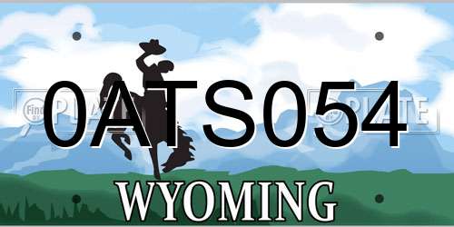 0ATS054 Wyoming License Plate