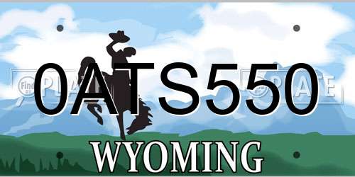 0ATS550 Wyoming License Plate