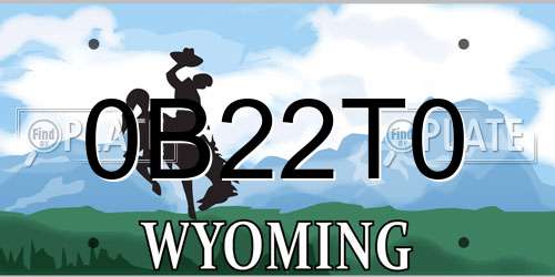 0B22T0 Wyoming License Plate