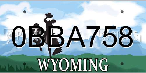 0BBA758 Wyoming License Plate