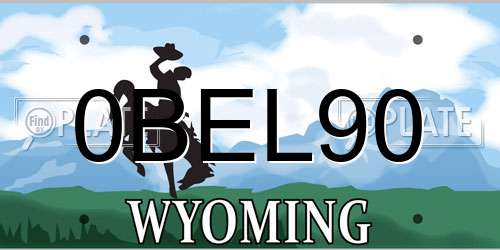 0BEL90 Wyoming License Plate