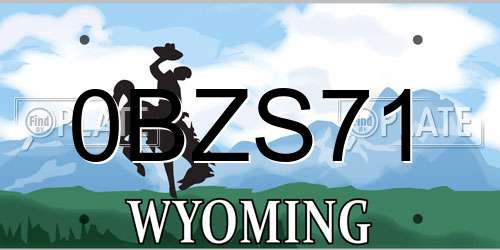 0BZS71 Wyoming License Plate