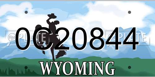 0C20844 Wyoming License Plate