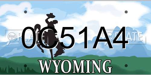 0C51A4 Wyoming License Plate