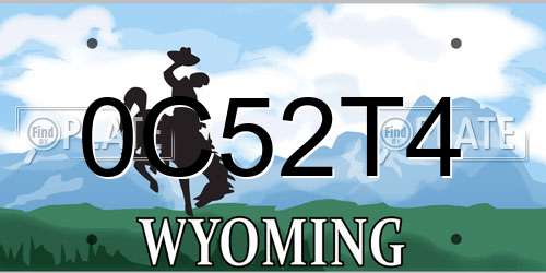 0C52T4 Wyoming License Plate