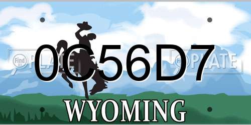 0C56D7 Wyoming License Plate