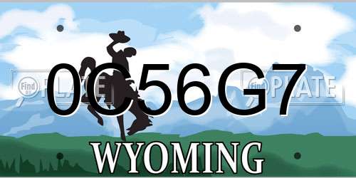 0C56G7 Wyoming License Plate