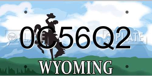 0C56Q2 Wyoming License Plate
