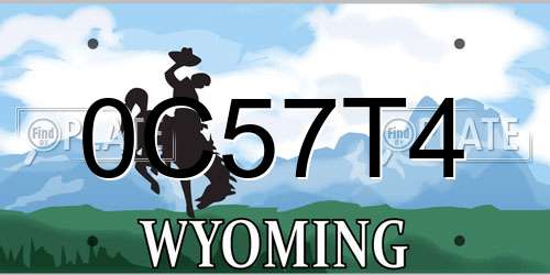 0C57T4 Wyoming License Plate