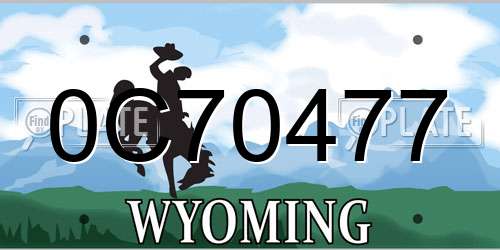 0C70477 Wyoming License Plate