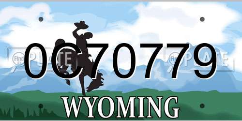 0C70779 Wyoming License Plate