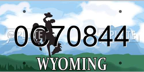 0C70844 Wyoming License Plate
