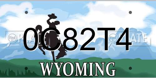 0C82T4 Wyoming License Plate