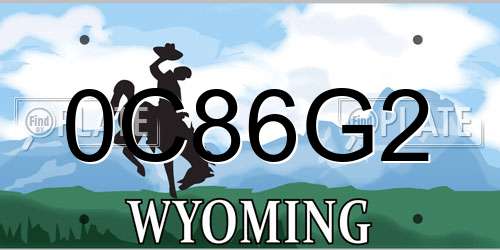 0C86G2 Wyoming License Plate