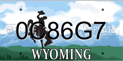 0C86G7 Wyoming License Plate