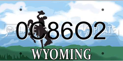 0C86O2 Wyoming License Plate