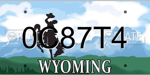 0C87T4 Wyoming License Plate