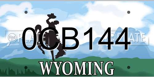 0CB144 Wyoming License Plate