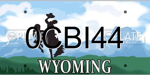 0CBI44 Wyoming License Plate