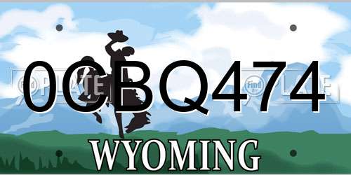 0CBQ474 Wyoming License Plate