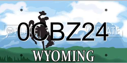 0CBZ24 Wyoming License Plate