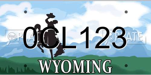 0CL123 Wyoming License Plate
