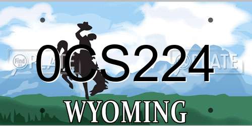 0CS224 Wyoming License Plate