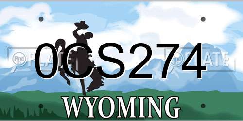 0CS274 Wyoming License Plate
