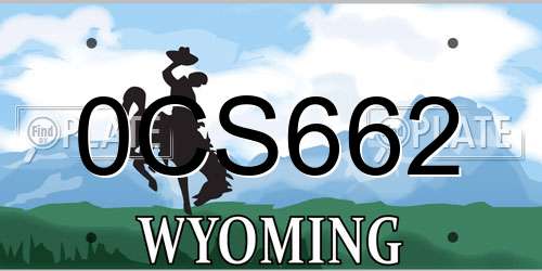 0CS662 Wyoming License Plate