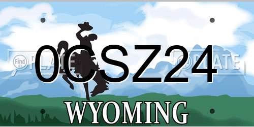 0CSZ24 Wyoming License Plate