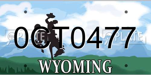 0CT0477 Wyoming License Plate