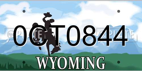 0CT0844 Wyoming License Plate