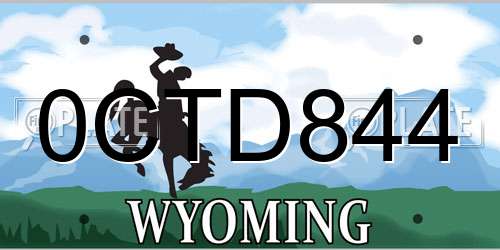 0CTD844 Wyoming License Plate