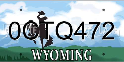 0CTQ472 Wyoming License Plate