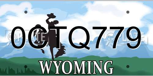 0CTQ779 Wyoming License Plate