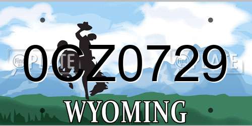 0CZ0729 Wyoming License Plate
