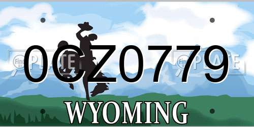 0CZ0779 Wyoming License Plate