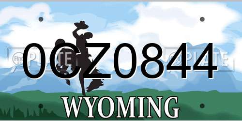 0CZ0844 Wyoming License Plate