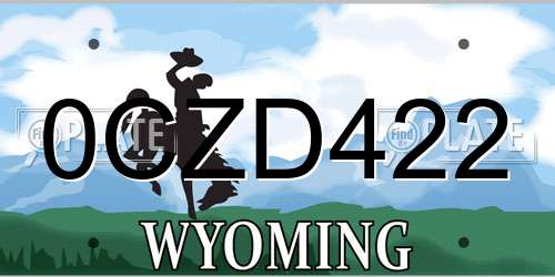 0CZD422 Wyoming License Plate