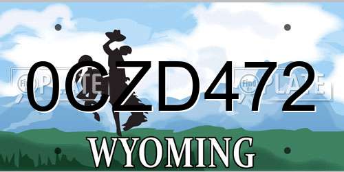 0CZD472 Wyoming License Plate