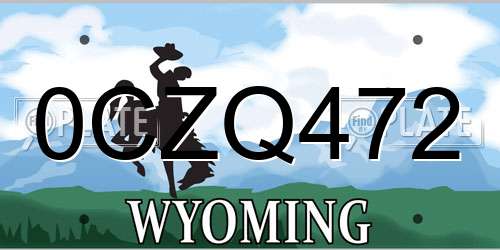 0CZQ472 Wyoming License Plate
