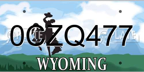 0CZQ477 Wyoming License Plate