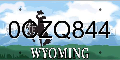 0CZQ844 Wyoming License Plate