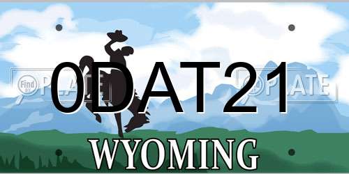 0DAT21 Wyoming License Plate