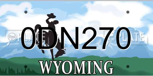 0DN270 Wyoming License Plate