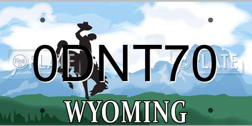 0DNT70 Wyoming License Plate