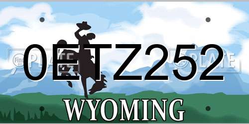 0ETZ252 Wyoming License Plate