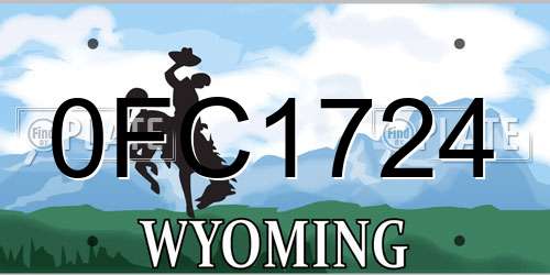 0FC1724 Wyoming License Plate